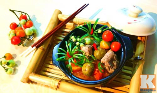 Canh sườn nấu sấu chua chua dễ ăn