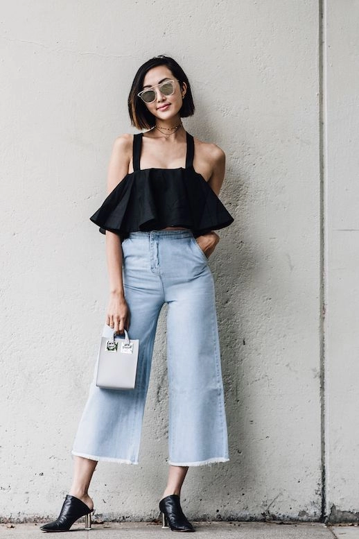 Cất legging và quần jeans đi 2018 phải mặc quần culottes mới chuẩn