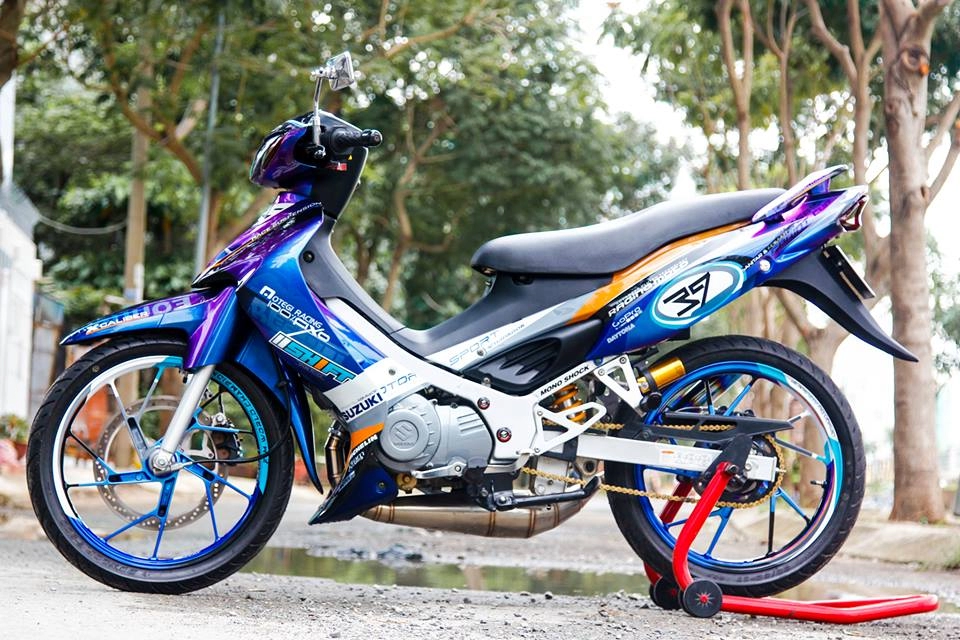 Chiếc satria 120 độ ấn tượng của biker lâm đồng