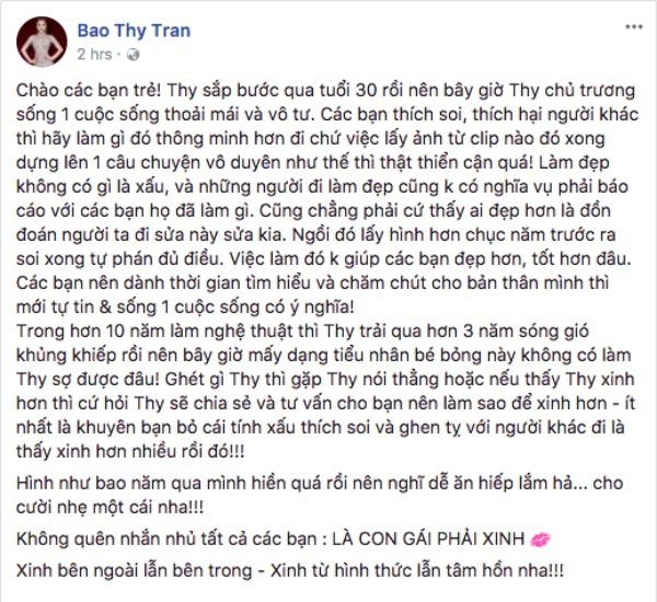 Cuối cùng bảo thy cũng lên tiếng sau thời gian dài bị tố bơm môi