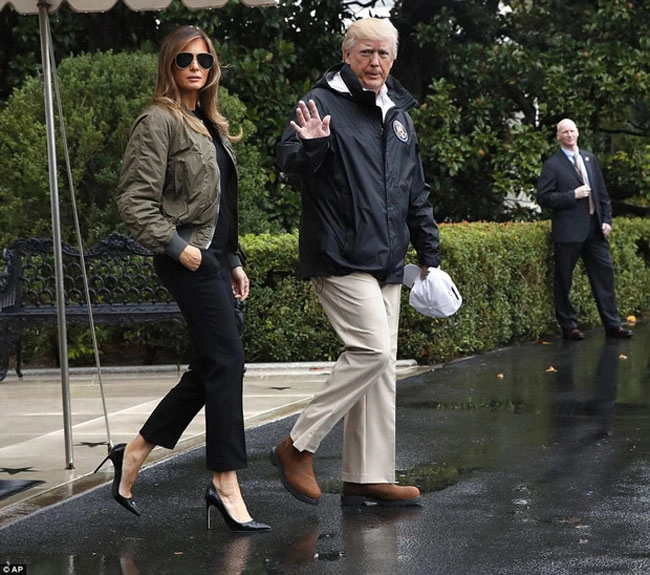 Đệ nhất phu nhân mỹ melania trump bị mắng oan vì đi giày cao gót tới thăm vùng siêu bão