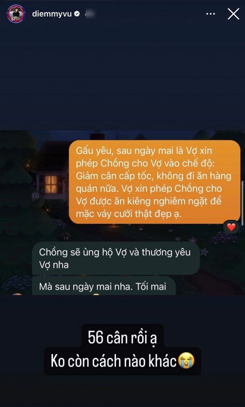 Diễm my 9x áp lực khi u40 mới làm cô dâu phải xin phép chồng vào chế độ khóa miệng giữ dáng