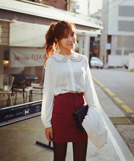 Điệu cùng áo sơ mi trắng mùa lạnh