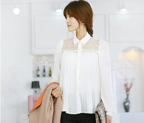 Duyên dáng với sơ mi trắng cách điệu