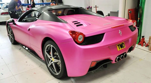  ferrari 458 spider màu hồng quyến rũ 