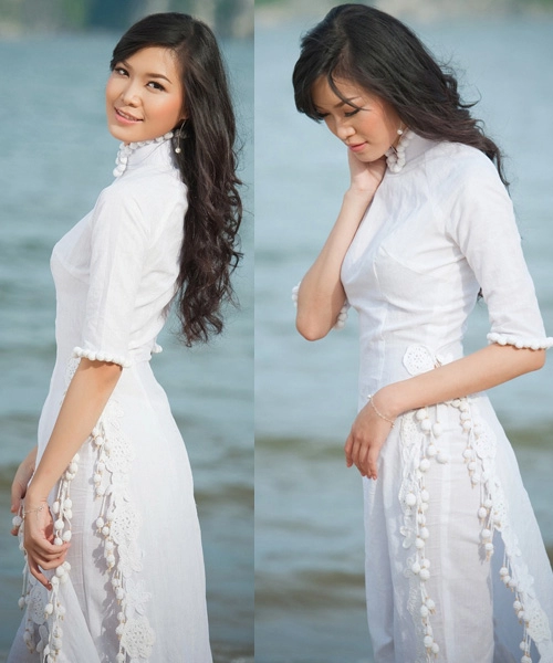Hoa hậu việt tinh khôi với áo dài