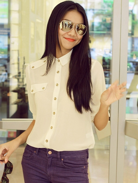 Học thanh hằng diện sơ mi trang nhã