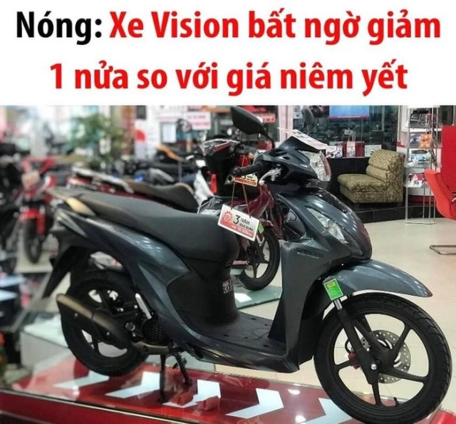 Honda vision giảm một nửa so với giá niêm yết