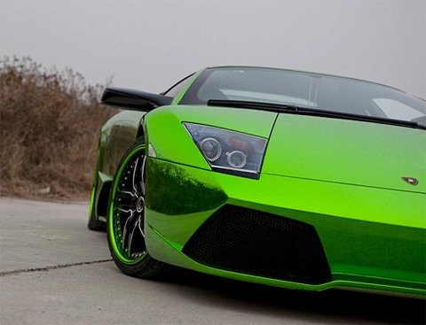  lamborghini murcielago màu xanh độc 