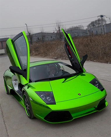  lamborghini murcielago màu xanh độc 