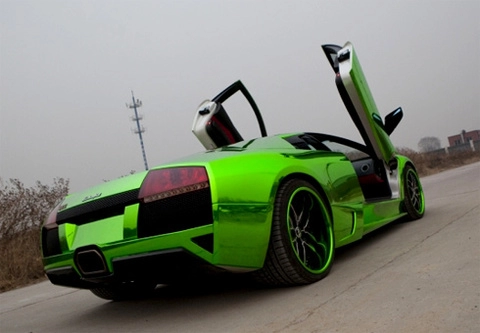  lamborghini murcielago màu xanh độc 