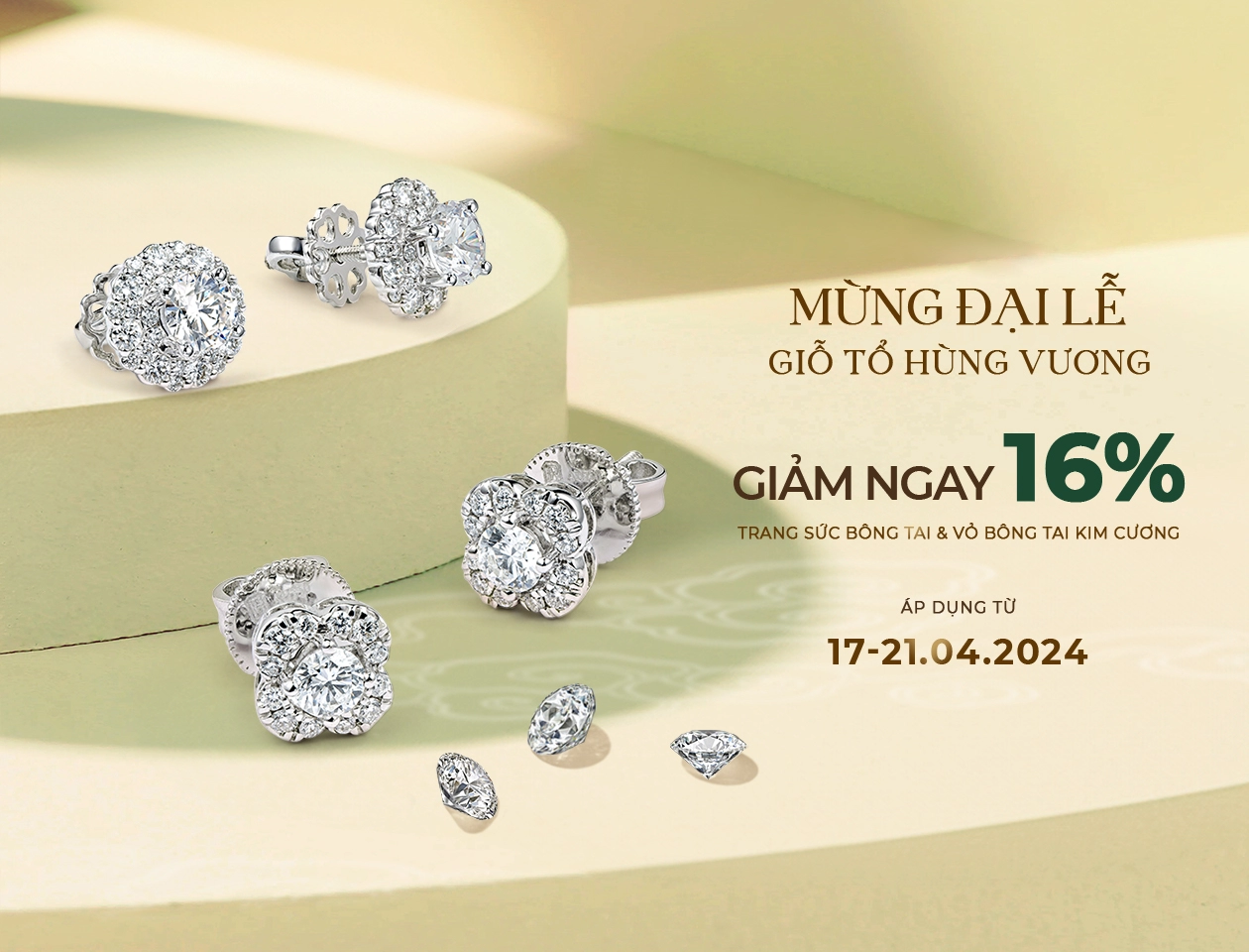 Lộc phúc fine jewelry ưu đãi 16 trang sức kim cương dịp giỗ tổ hùng vương