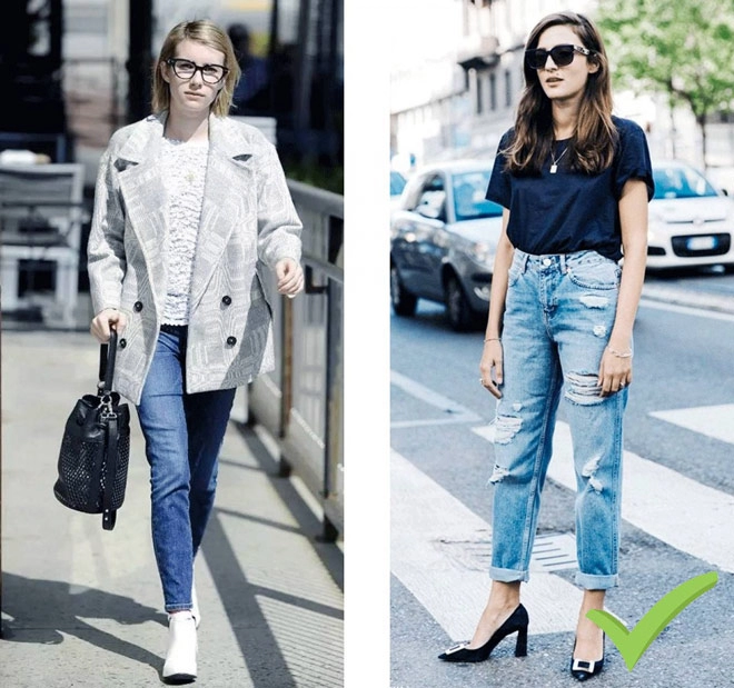 Mặc quần jeans chẳng thể đẹp vì chọn sai giày kết hợp