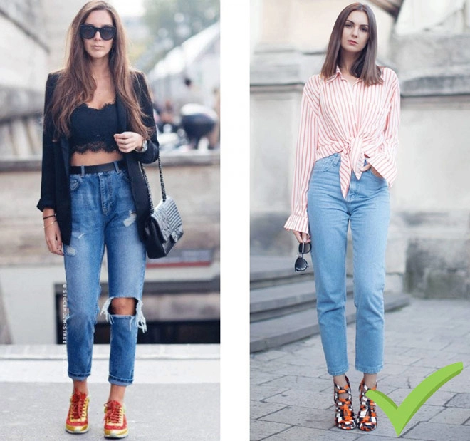 Mặc quần jeans chẳng thể đẹp vì chọn sai giày kết hợp