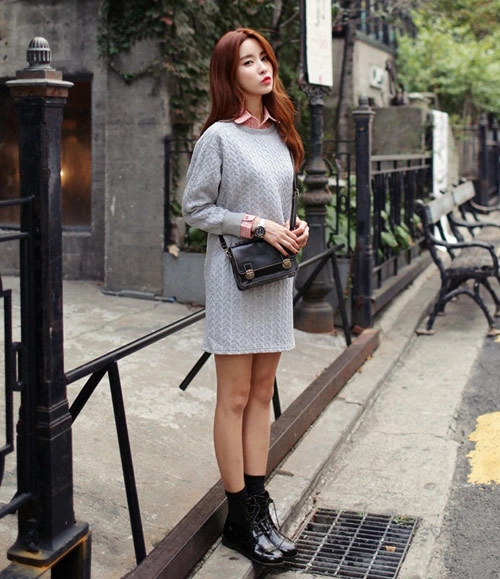 Mặc váy len thật dễ