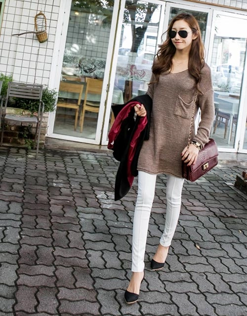 Mặc váy len thật dễ