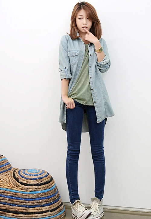 Mùa đông không lạnh với sơ mi jean