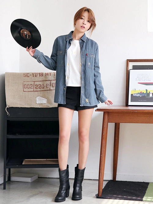 Mùa đông không lạnh với sơ mi jean