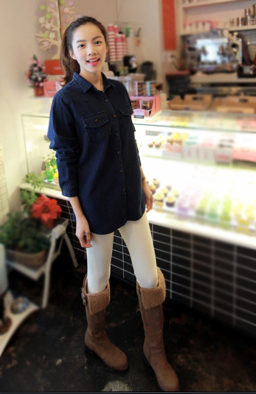 Mùa đông không lạnh với sơ mi jean