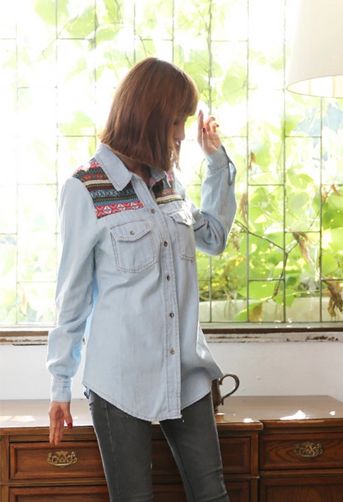 Mùa đông không lạnh với sơ mi jean