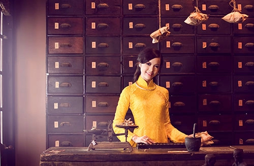Ngọc anh dịu dàng nét xưa với áo dài
