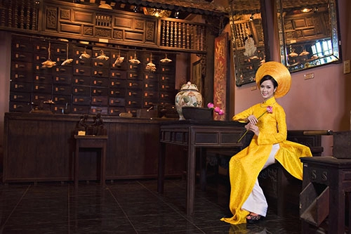 Ngọc anh dịu dàng nét xưa với áo dài