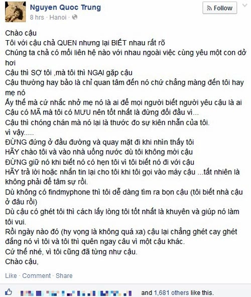 Những bức thư gửi người tình kiếp trước xúc động của sao nam việt