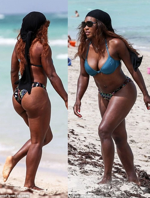 Serena williams thô kệch với bikini họa tiết
