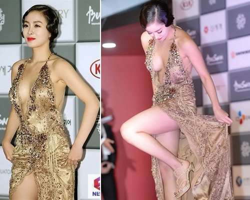 Thảm đỏ hàn xáo xào vì khách mời mặc hở
