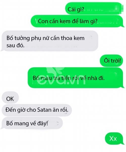 Tin nhắn dễ thương của bố đi mua băng vệ sinh cho con gái