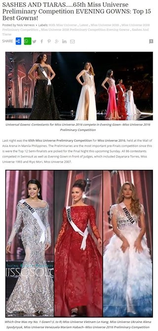 Váy dạ hội đẹp xuất sắc tin vui lại đến với lệ hằng tại miss universe 2016