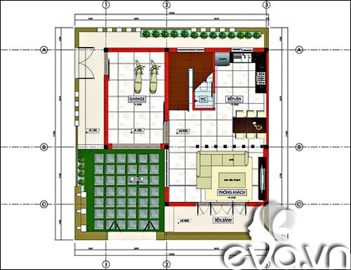 Xây 121m2 nhà phú thọ ăn đứt hàng xóm