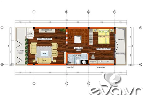 Xây siêu chuẩn 75m2 cho gia đình trẻ