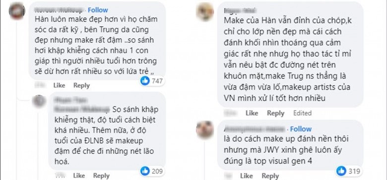 Zoom cận cảnh lớp trang điểm xu hướng trung và hàn style xứ tỷ dân nhận mưa chê bai