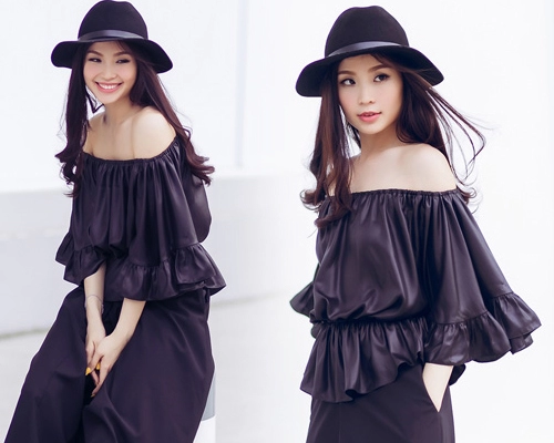Á hậu diễm trang bất ngờ sexy với váy 2 dây