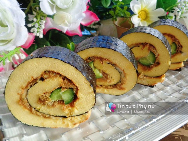 Bánh bông lan cuộn kiểu sushi ngon mê ly