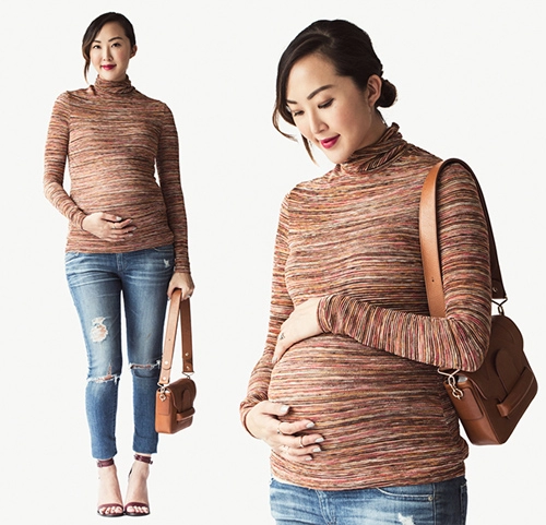 Bầu 9 tháng vẫn đốn tim chị em công sở nhờ mặc đẹp