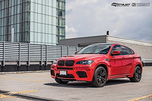  bmw x6 m độ crôm đỏ chói 