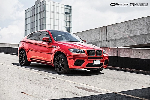  bmw x6 m độ crôm đỏ chói 