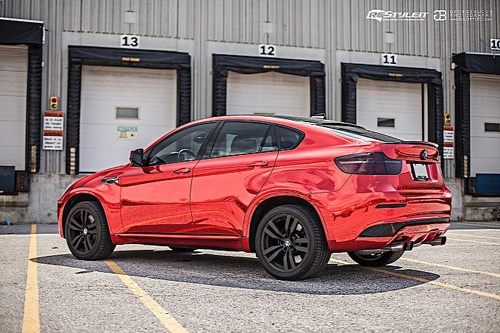  bmw x6 m độ crôm đỏ chói 