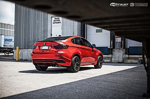  bmw x6 m độ crôm đỏ chói 