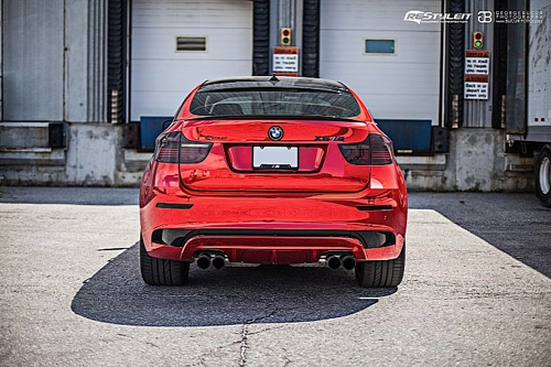  bmw x6 m độ crôm đỏ chói 