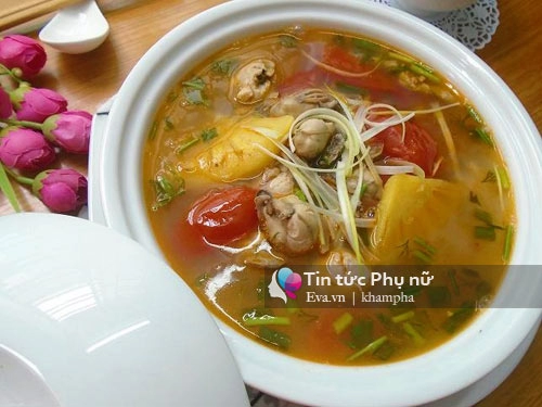 Canh riêu hàu chua chua béo ngậy đầy bổ dưỡng