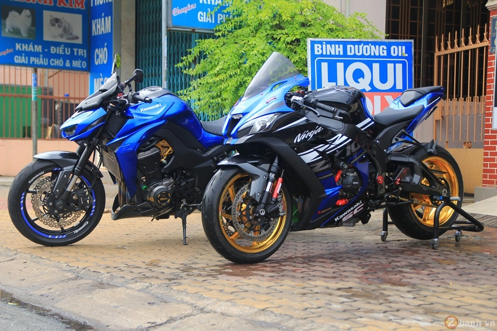 Cặp đôi z1000 và zx10r của bình dương team độ nổi bật