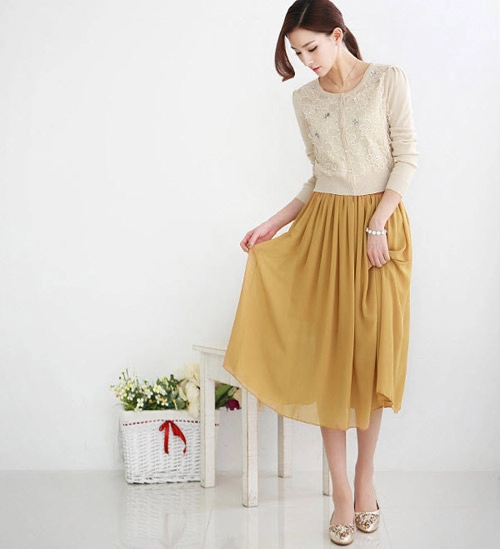 Chân váy vintage ngọt ngào khúc giao mùa