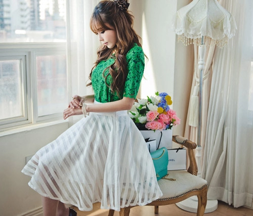 Chân váy vintage ngọt ngào khúc giao mùa