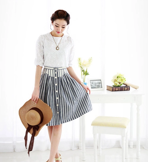 Chân váy vintage ngọt ngào khúc giao mùa