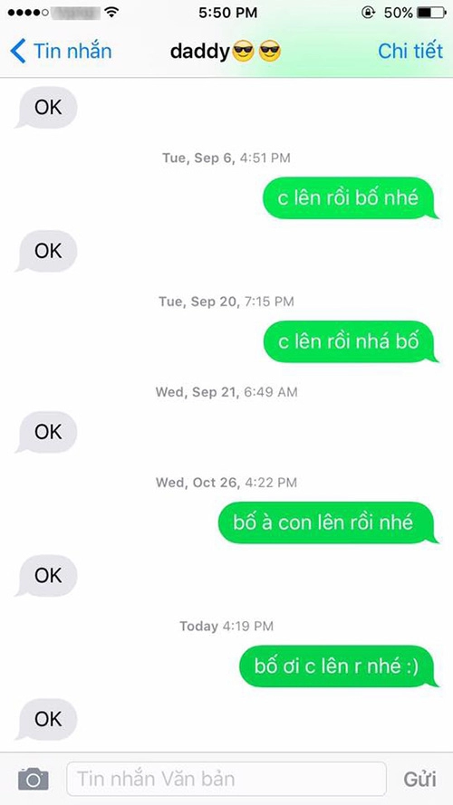 Cười bò với những tin nhắn giữa bố mẹ và con khi phụ huynh quá kiệm lời