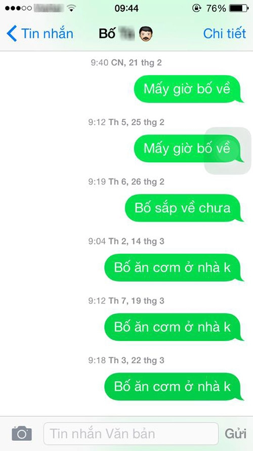 Cười bò với những tin nhắn giữa bố mẹ và con khi phụ huynh quá kiệm lời