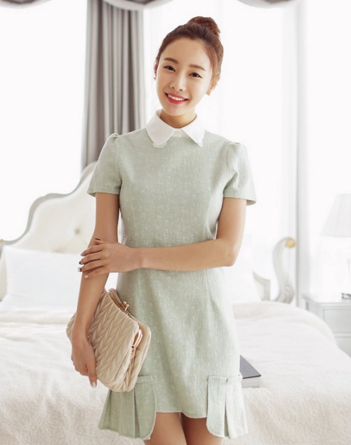 Đón xuân dịu dàng cùng váy liền cổ sơ mi